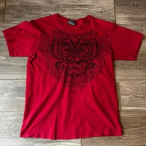90 Y2K Not Of This World Kids Graphic TShirt Red Short Sleeve Crew Neck Faith 12